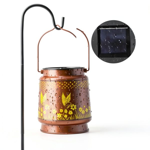 DIBIEECN Solar Lantern Garden Decor Hummingbird Butterfly-3