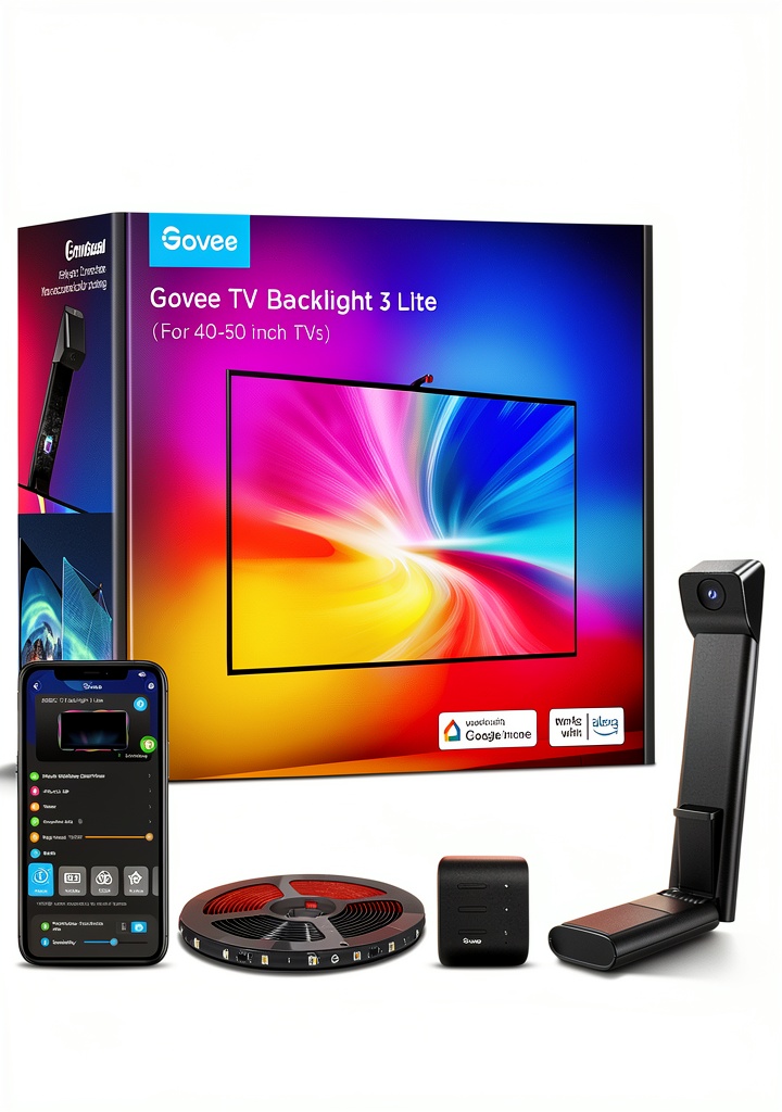 Govee TV Backlight installed behind a modern television