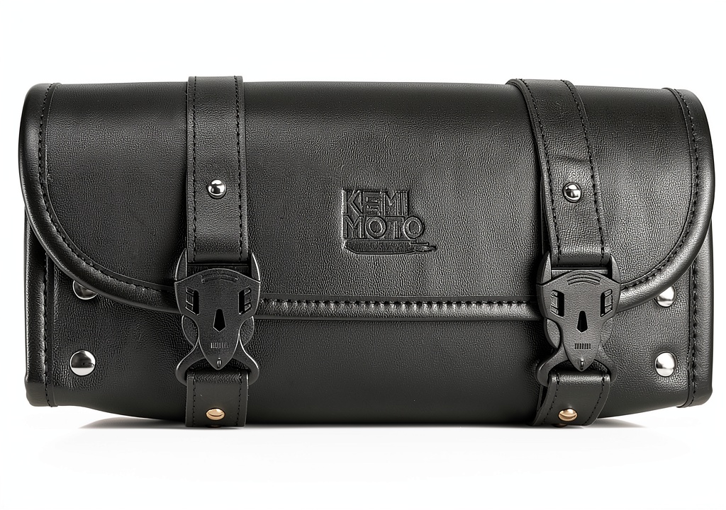 Motorcycle fork bag installed on a sport bike front fork