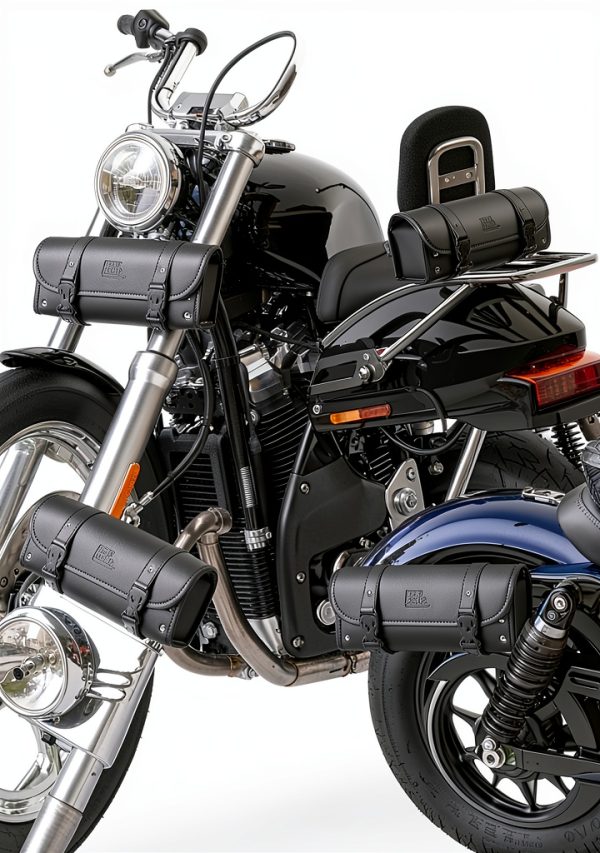 Motorcycle Fork Bag KEMIMOTO Leather Front Mount-5