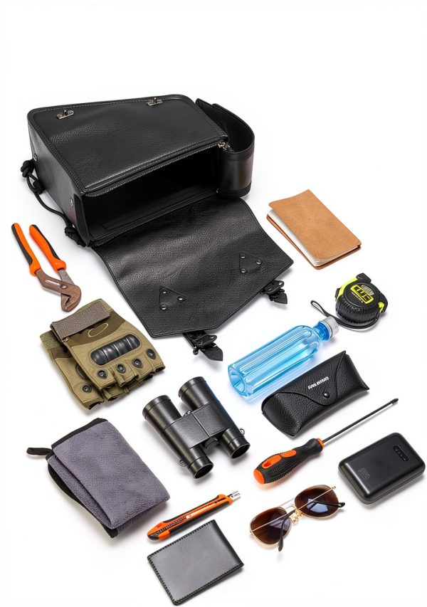 KEMIMOTO Motorcycle Leather Saddlebags Universal Fit-2