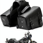 KEMIMOTO Motorcycle Leather Saddlebags Universal Fit-0