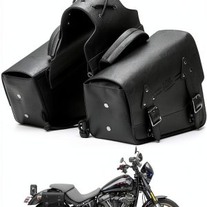 KEMIMOTO Motorcycle Leather Saddlebags Universal Fit-0