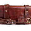 Leather Motorcycle Saddle Bag vintage crafts Brown-4