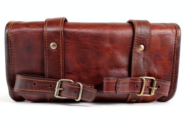 Leather Motorcycle Saddle Bag vintage crafts Brown-4