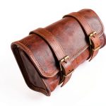 Leather Motorcycle Saddle Bag vintage crafts Brown-0