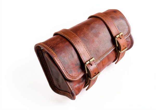 Leather Motorcycle Saddle Bag vintage crafts Brown-0