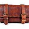 Leather Motorcycle Saddle Bag vintage crafts Brown-1