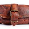Leather Motorcycle Saddle Bag vintage crafts Brown-5