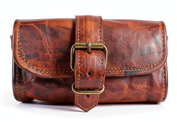 Leather Motorcycle Saddle Bag vintage crafts Brown-5