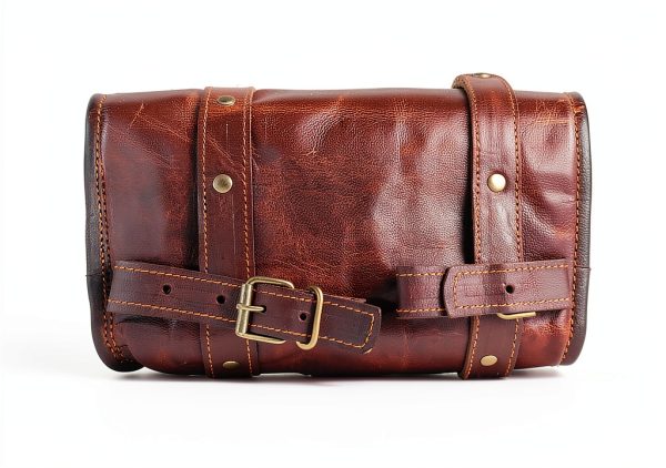 Leather Motorcycle Saddle Bag vintage crafts Brown-6