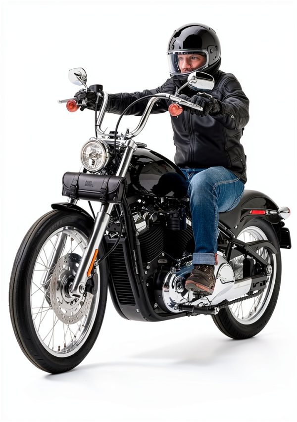 Motorcycle Fork Bag KEMIMOTO Leather Front Mount-3