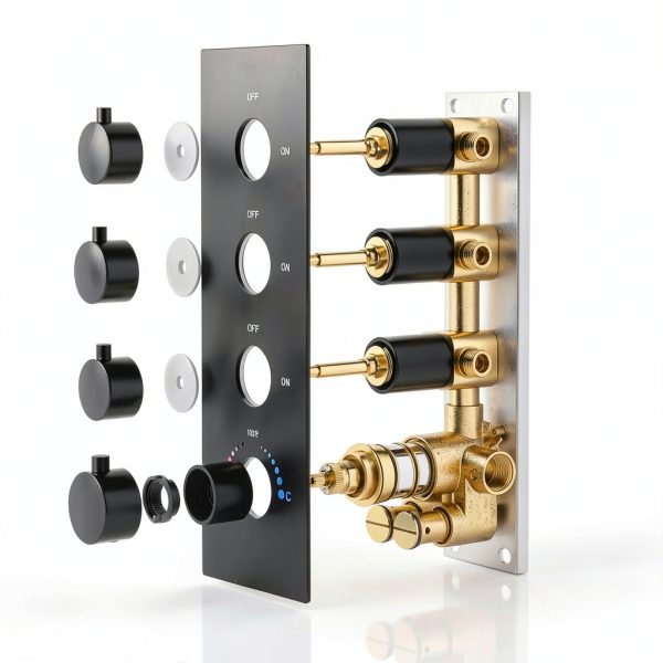 HOMEDEC Brass 3‑Way Shower Diverter Thermostat-3