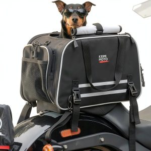 KEMIMOTO Motorcycle Pet Carrier Dual‑Use Dog Bag Expandable Mesh 201BK-0