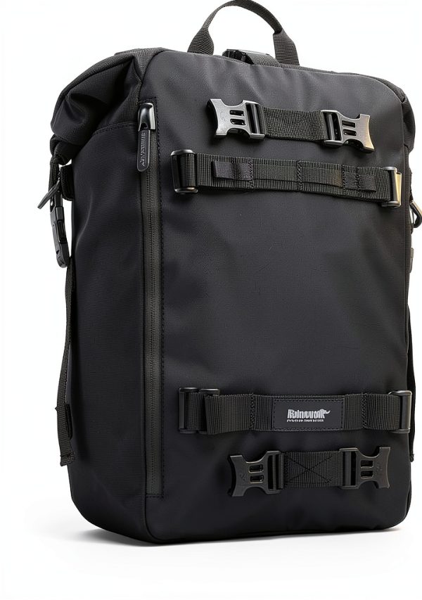 Motorcycle Saddle Bag Rhinowalk 20L Black Waterproof Modular Pannier-1