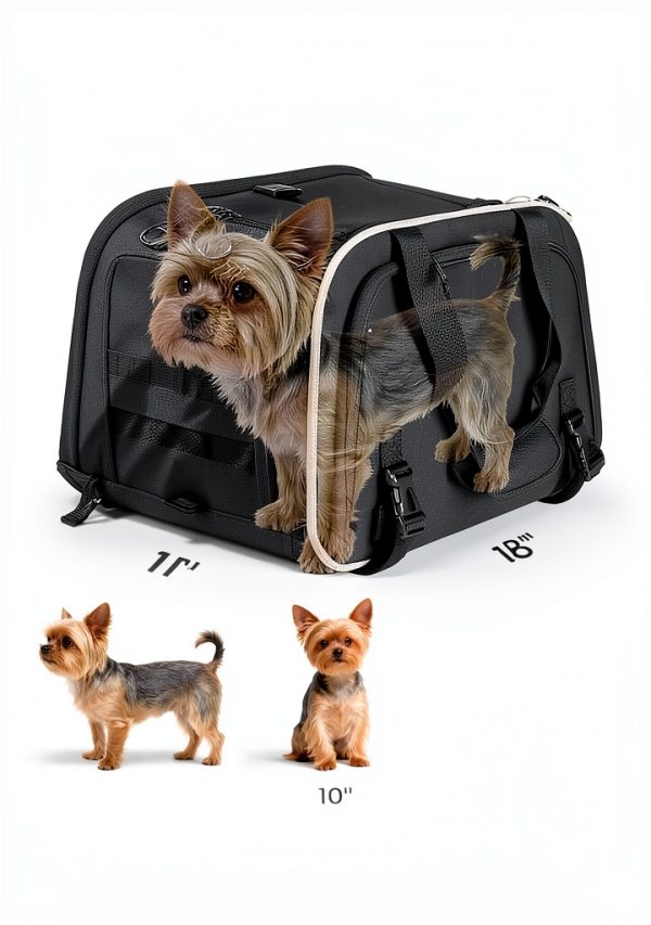 KEMIMOTO Motorcycle Pet Carrier Dual‑Use Dog Bag Expandable Mesh 201BK-1