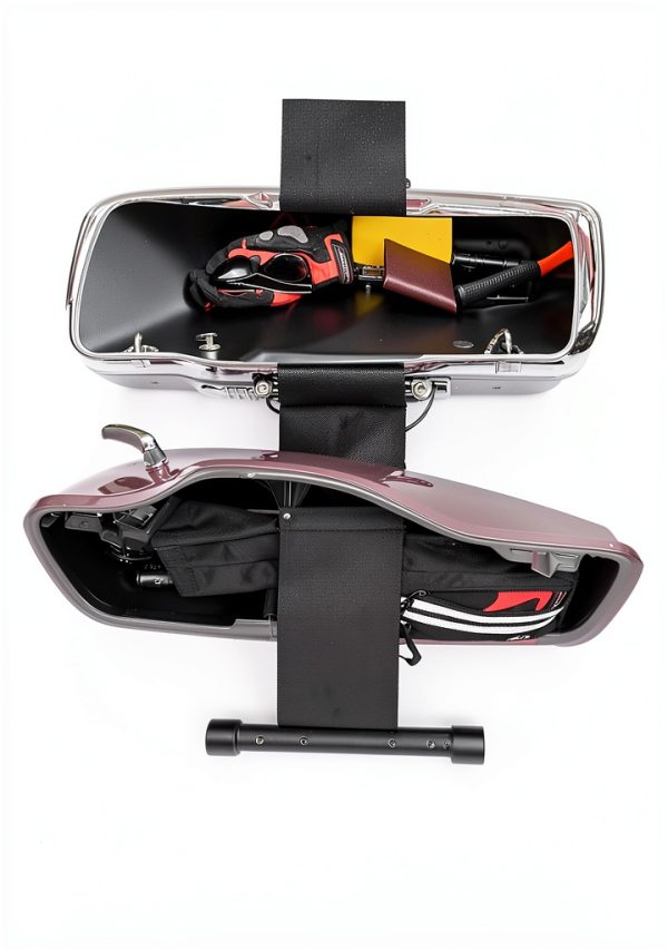 KEMIMOTO Motorcycle Saddlebag Lid Organizer Black Nylon Portable-3