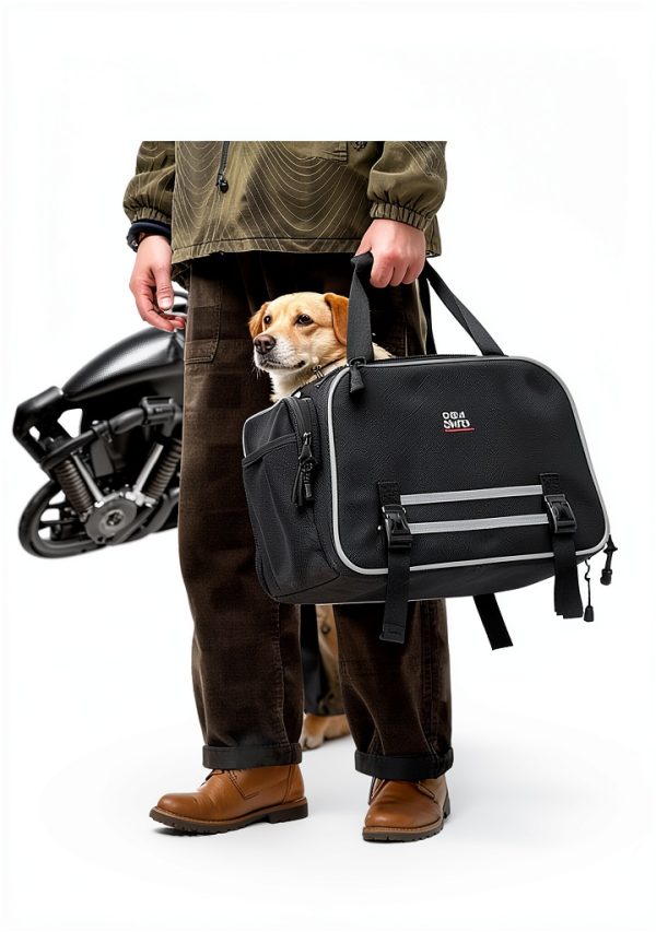 KEMIMOTO Motorcycle Pet Carrier Dual‑Use Dog Bag Expandable Mesh 201BK-6