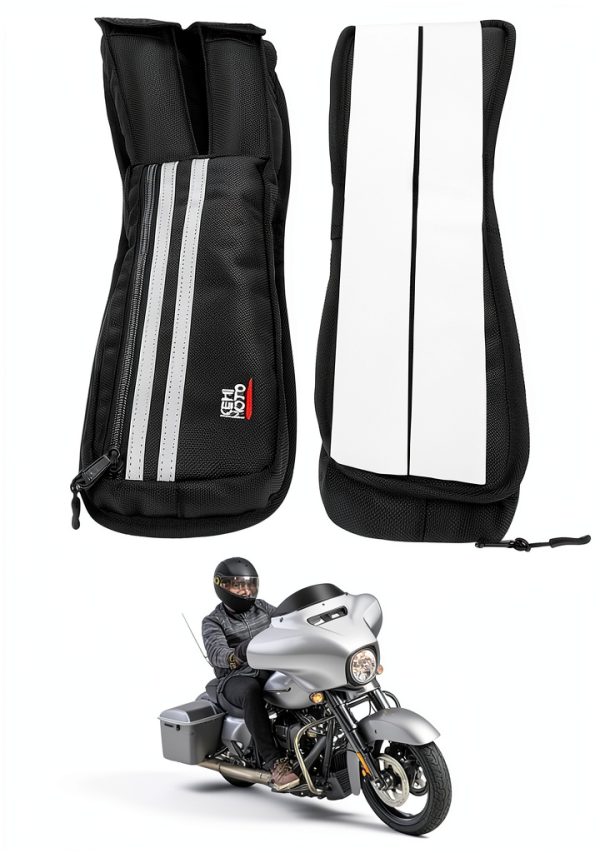 KEMIMOTO Motorcycle Saddlebag Lid Organizer Black Nylon Portable-5