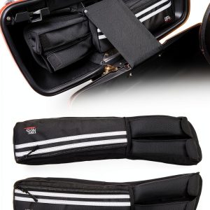 KEMIMOTO Motorcycle Saddlebag Lid Organizer Black Nylon Portable-0