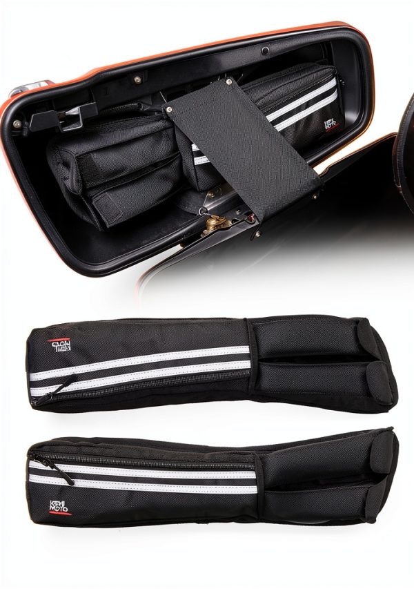 KEMIMOTO Motorcycle Saddlebag Lid Organizer Black Nylon Portable-0