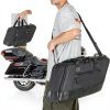 Motorcycle Saddlebag Insert HODRANT Black Leather/Nylon Orange Lining-5