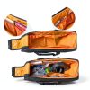 Motorcycle Saddlebag Insert HODRANT Black Leather/Nylon Orange Lining-2