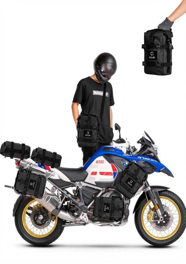 RIDEIRON Motorcycle Tail Bag 5L Waterproof Front Bumper MB8006 Black-2