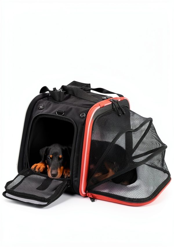 KEMIMOTO Motorcycle Pet Carrier Dual‑Use Dog Bag Expandable Mesh 201BK-2