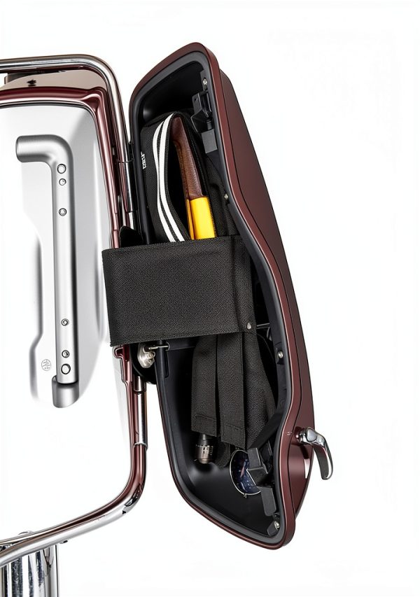 KEMIMOTO Motorcycle Saddlebag Lid Organizer Black Nylon Portable-1