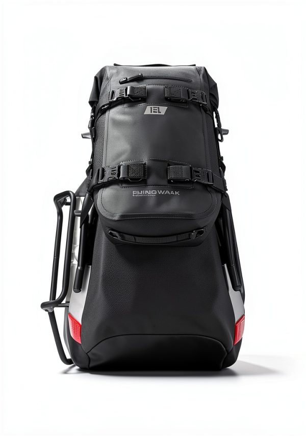 Rhinowalk Motorcycle Tail Bag, Travel Luggage Bags, Waterproof Rear Carrier, Motorcycle Rear Seat Bag Backpack, Rear Rack Trunk - Black 15L-4